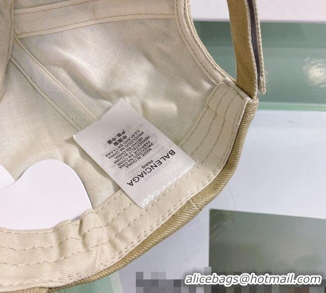 Top Quality Balenciaga Canvas Baseball Hat 0401107 Beige 2022