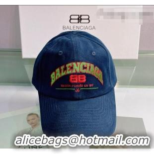 Classic Grade Balenciaga Canvas Baseball Hat 0401108 Blue 2022 