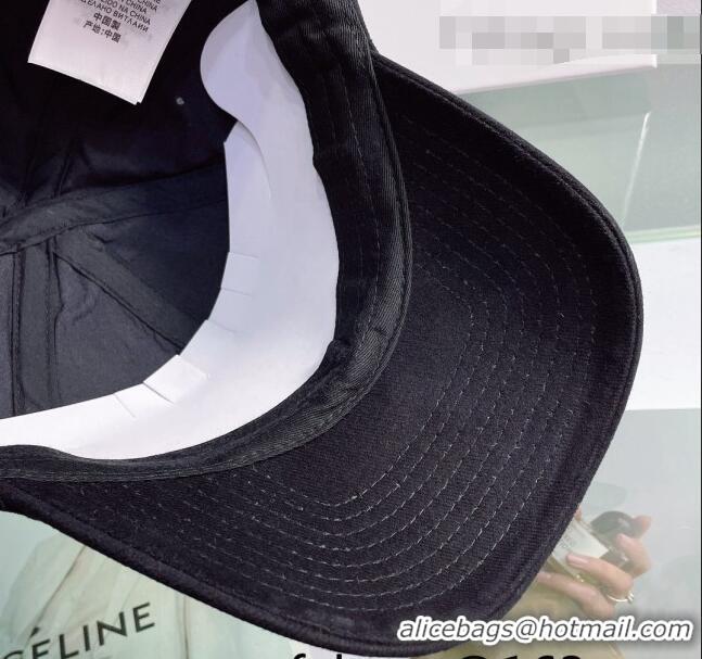 Top Quality Balenciaga Canvas Baseball Hat B01109 Black 2022