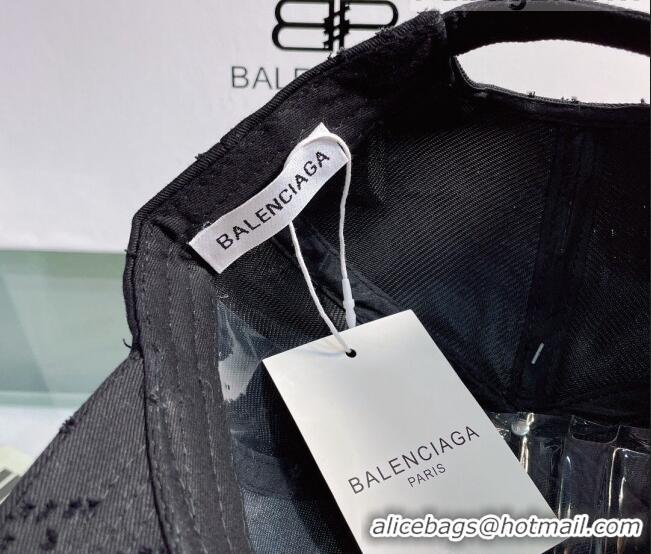 Top Quality Balenciaga Canvas Baseball Hat 0401149 Black 2022