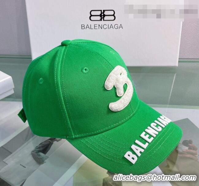 Good Taste Balenciaga Canvas Baseball Hat 0401159 Green 2022