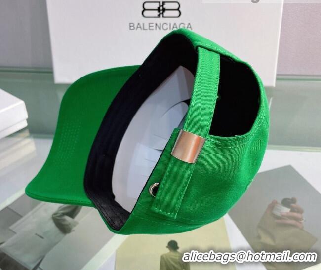 Good Taste Balenciaga Canvas Baseball Hat 0401159 Green 2022