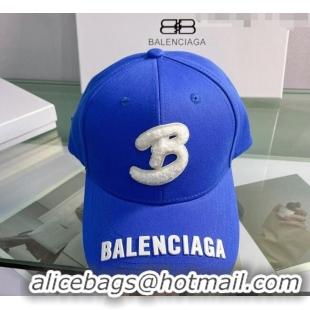 Sophisticated Balenciaga Canvas Baseball Hat 0401160 Blue 2022 