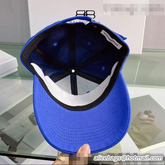 Sophisticated Balenciaga Canvas Baseball Hat 0401160 Blue 2022 