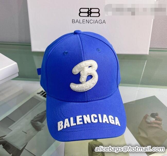 Sophisticated Balenciaga Canvas Baseball Hat 0401160 Blue 2022 