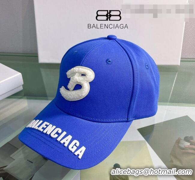 Sophisticated Balenciaga Canvas Baseball Hat 0401160 Blue 2022 