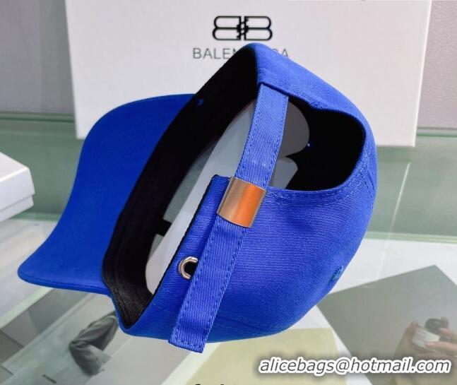 Sophisticated Balenciaga Canvas Baseball Hat 0401160 Blue 2022 