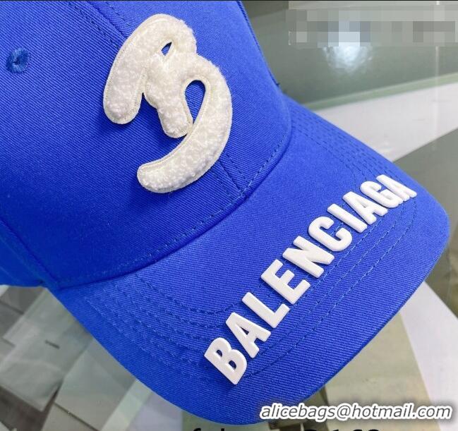 Sophisticated Balenciaga Canvas Baseball Hat 0401160 Blue 2022 