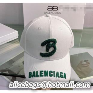 Refined Cheap Balenciaga Canvas Baseball Hat 0401161 White 2022