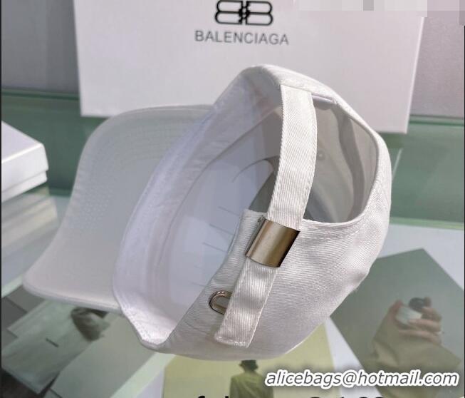 Refined Cheap Balenciaga Canvas Baseball Hat 0401161 White 2022