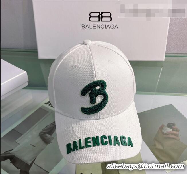 Refined Cheap Balenciaga Canvas Baseball Hat 0401161 White 2022