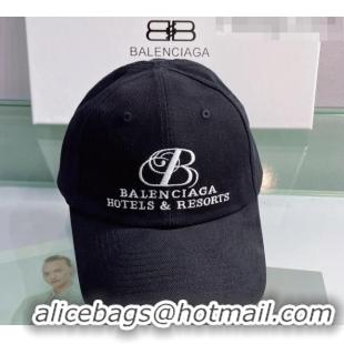 Popular Style Balenciaga Canvas Baseball Hat 0430106 Black 2022