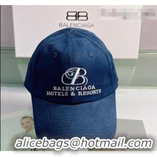 Good Looking Balenciaga Canvas Baseball Hat 0430107 Blue 2022