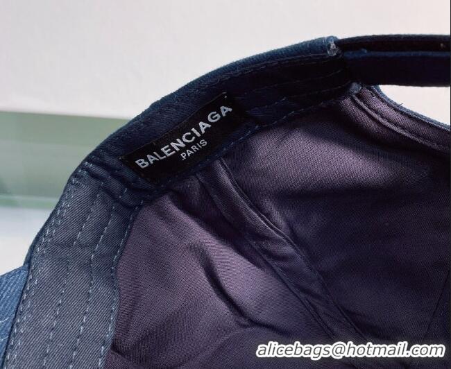 Good Looking Balenciaga Canvas Baseball Hat 0430107 Blue 2022