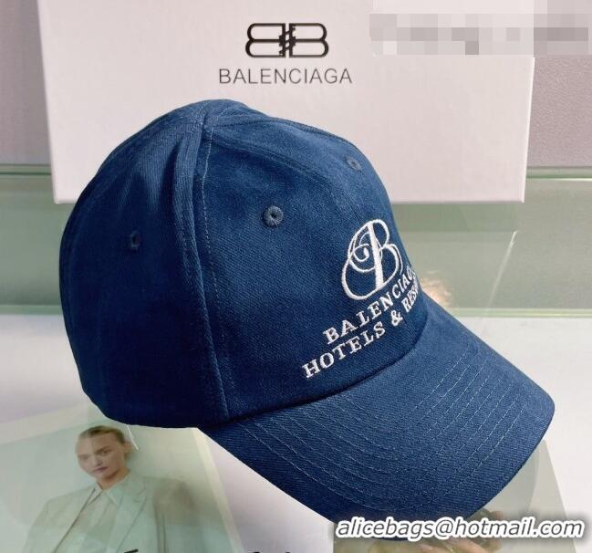 Good Looking Balenciaga Canvas Baseball Hat 0430107 Blue 2022