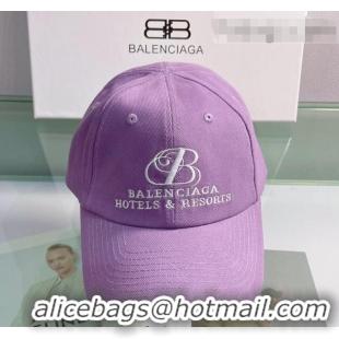 Refined Balenciaga Canvas Baseball Hat 0430108 Purple 2022