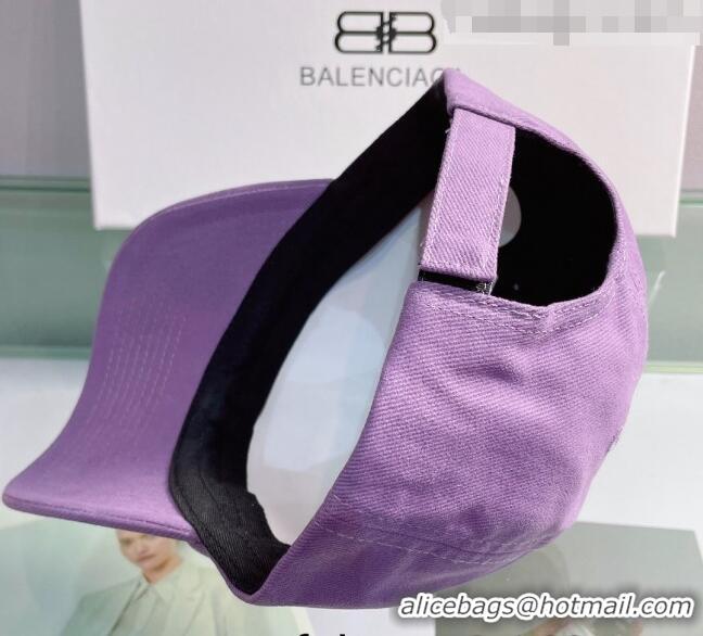 Refined Balenciaga Canvas Baseball Hat 0430108 Purple 2022