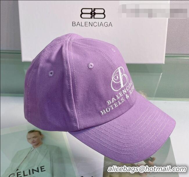 Refined Balenciaga Canvas Baseball Hat 0430108 Purple 2022