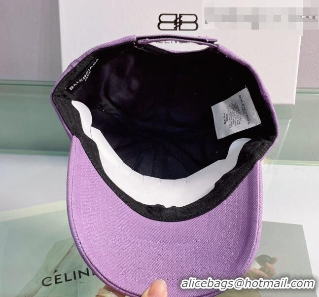 Refined Balenciaga Canvas Baseball Hat 0430108 Purple 2022