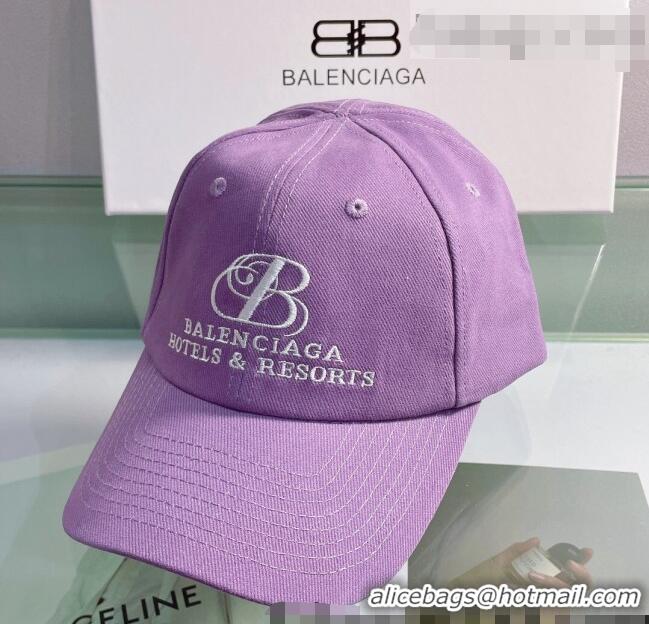 Refined Balenciaga Canvas Baseball Hat 0430108 Purple 2022