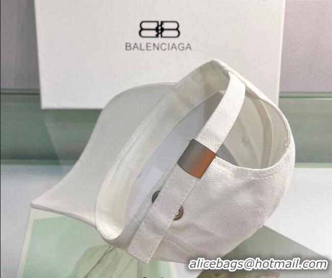 Well Crafted Balenciaga Canvas Baseball Hat 053166 White 2022