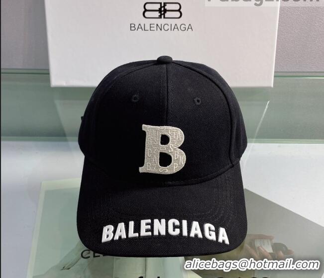 Good Product Balenciaga Canvas Baseball Hat 053168 Black 2022