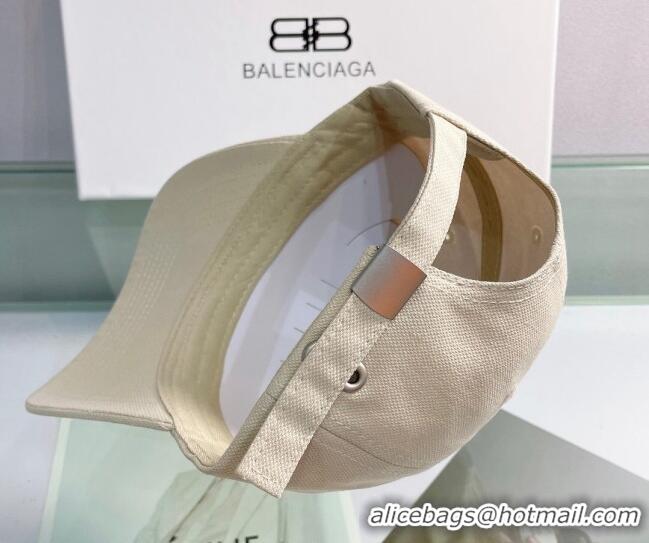 Luxurious Balenciaga Canvas Baseball Hat 053169 Light Beige 2022