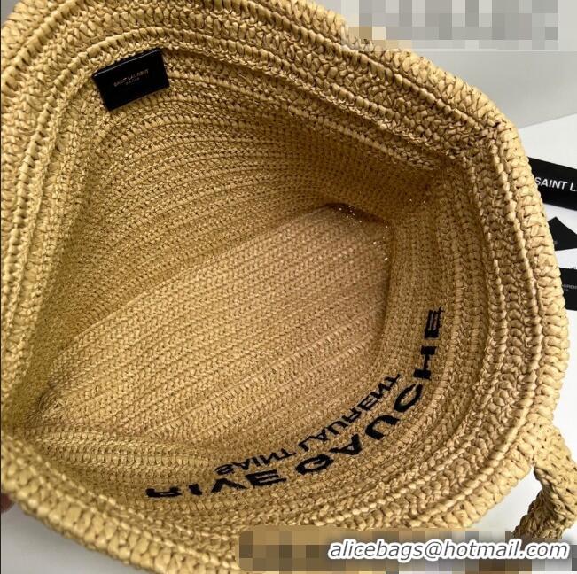 Top Grade Saint Laurent Rive Gauche Supple Tote Bag in Raffia Crochet 688864 Naturel Beige 2022