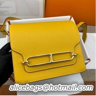 Pretty Style Hermes Roulis 19cm Evercolor 9D H9003 Yellow Gold