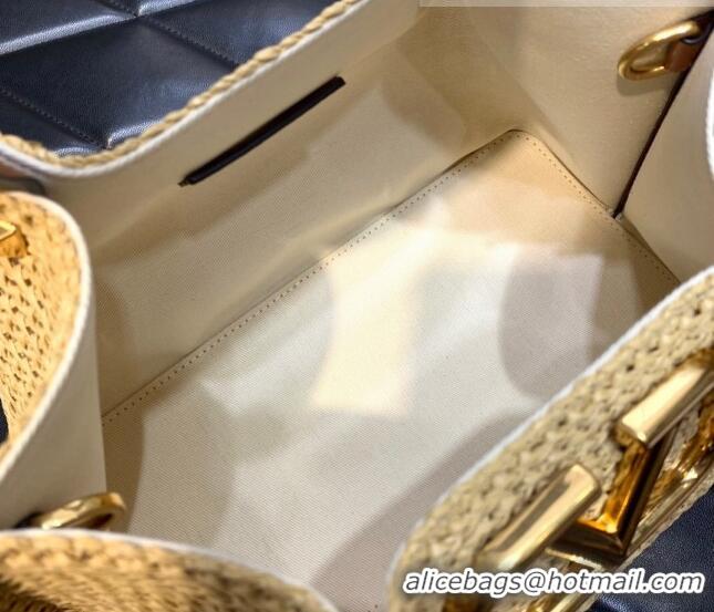 Reasonable Price Valentino Small VLogo Raffia Tote bag 0330S Yellow 2022