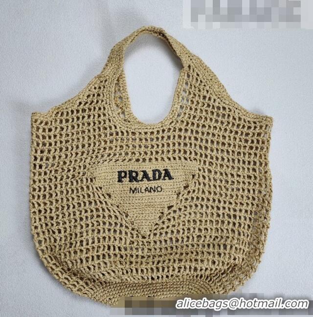 Best Quality Prada Raffia Tote bag 1BG424 Beige 2022