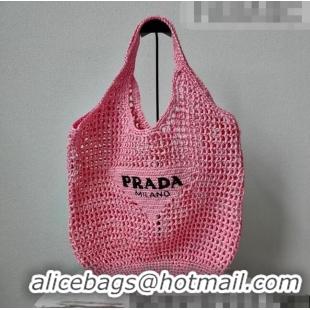 Shop Popular Prada Raffia Tote bag 1BG424 Pink 2022