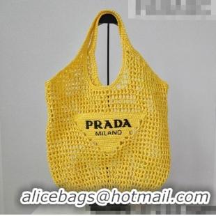 Promotional Prada Raffia Tote bag 1BG424 Yellow 2022