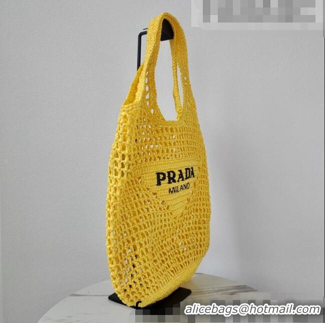 Promotional Prada Raffia Tote bag 1BG424 Yellow 2022