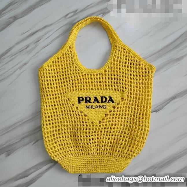 Promotional Prada Raffia Tote bag 1BG424 Yellow 2022