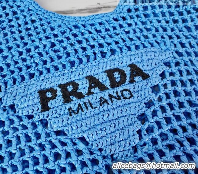 Classic Grade Prada Raffia Tote bag 1BG424 Celeste Blue 2022