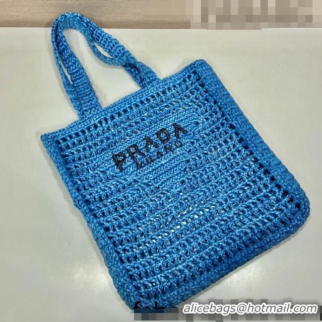 Reasonable Price Prada Woven Raffia Tote Bag 1BG393 Cobalt Blue 2022