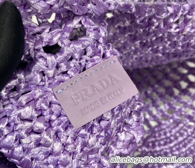 Reasonable Price Prada Woven Raffia Tote Bag 1BG393 Purple 2022