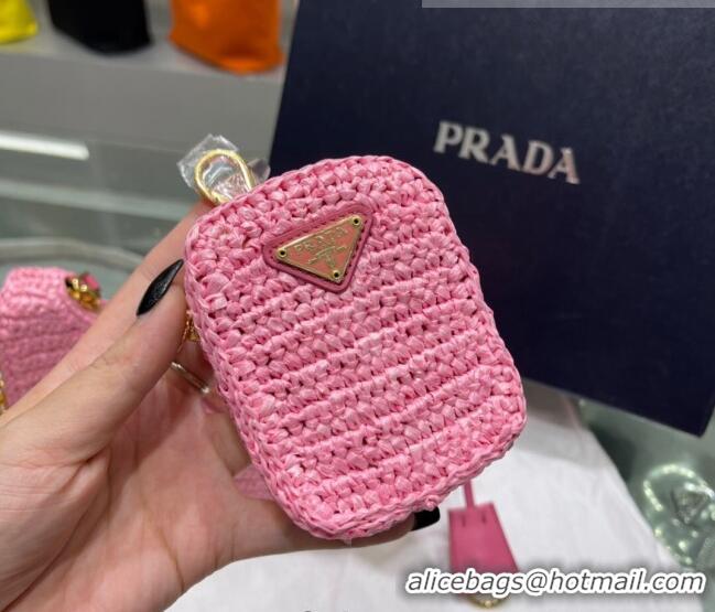 Top Quality Prada Re-Edition 2005 Raffia Shoulder Bag 1BH204 Pink 2021