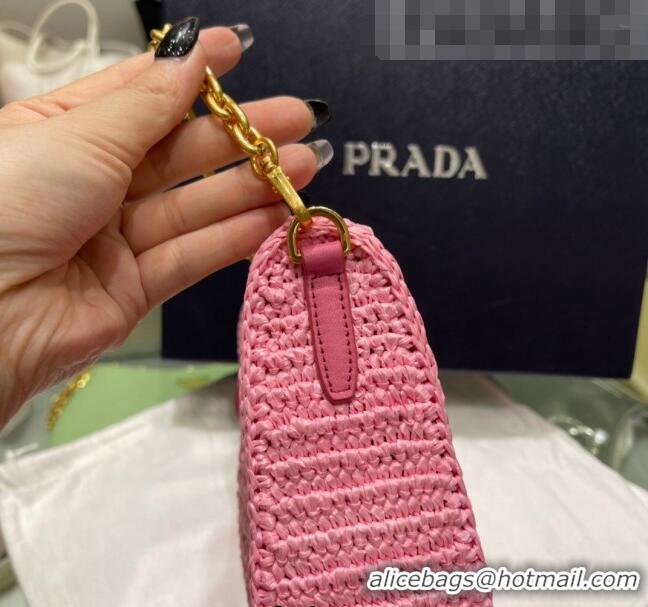 Top Quality Prada Re-Edition 2005 Raffia Shoulder Bag 1BH204 Pink 2021