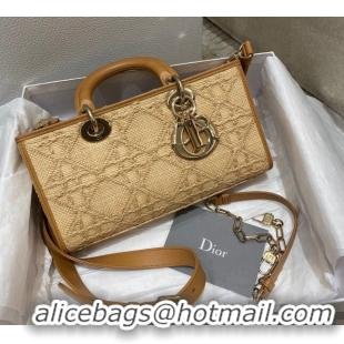 Promotional Dior Lady D-Joy Bag in Natural Beige Cannage Raffia CD1342 2022