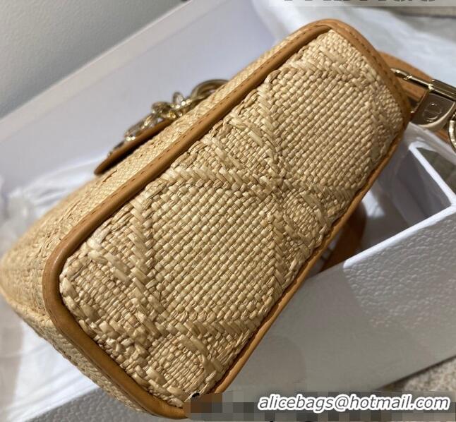 Promotional Dior Lady D-Joy Bag in Natural Beige Cannage Raffia CD1342 2022