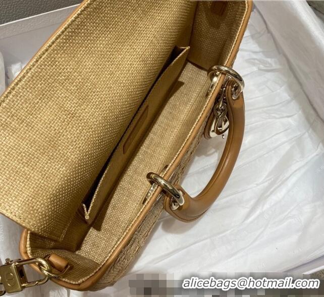 Promotional Dior Lady D-Joy Bag in Natural Beige Cannage Raffia CD1342 2022