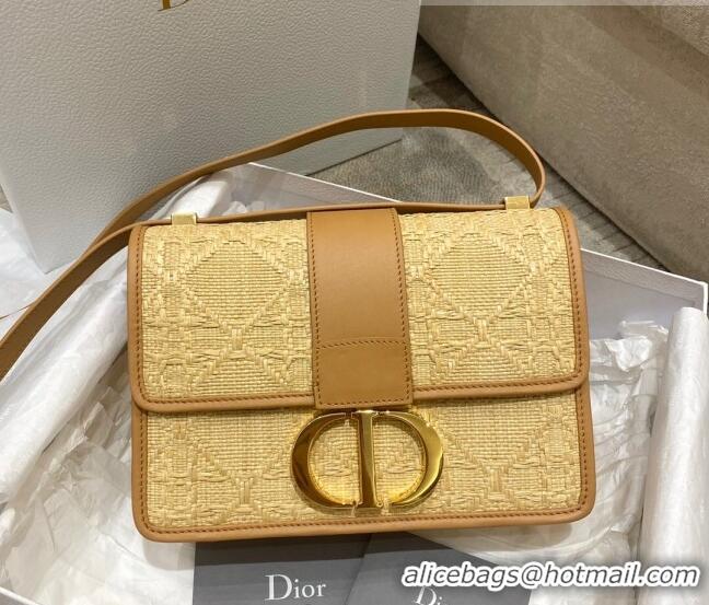 Famous Brand Dior 30 Montaigne Bag in Natural Beige Cannage Raffia CD1343 2022