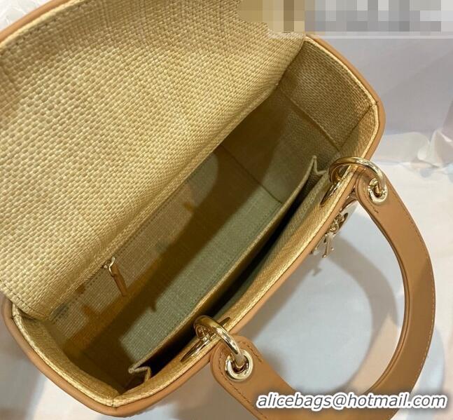 Promotional Dior Medium Lady D-Lite Bag in Natural Beige Cannage Raffia CD1237 2022