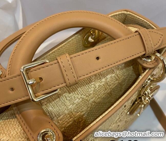 Promotional Dior Medium Lady D-Lite Bag in Natural Beige Cannage Raffia CD1237 2022