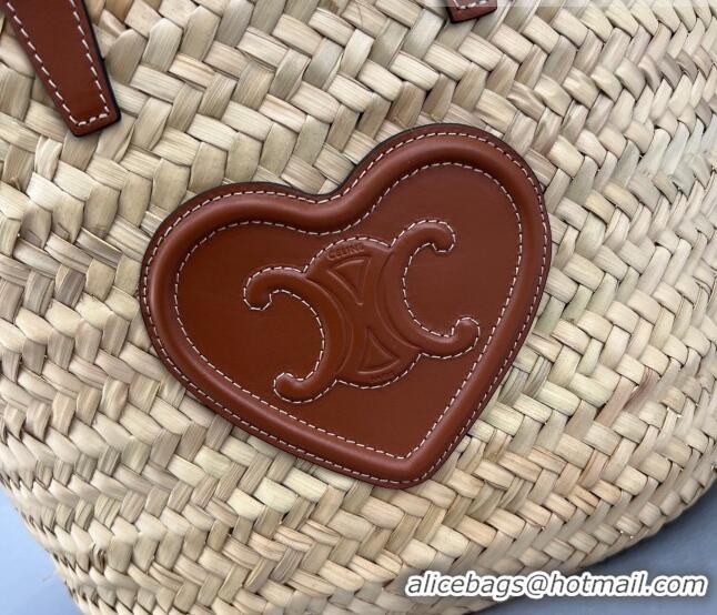 Good Product Celine Love Raffia Basket Bag CE1620 Beige/Brown Heart 2022