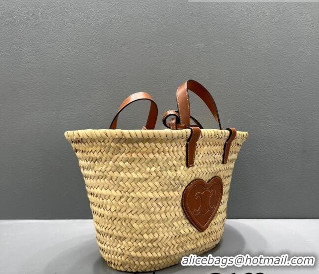 Good Product Celine Love Raffia Basket Bag CE1620 Beige/Brown Heart 2022