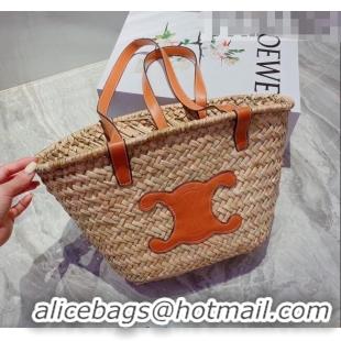 Top Quality Celine Raffia Basket Shopping Bag CE3118 Beige/Tan Brown 2022