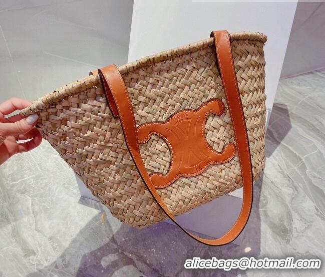 Top Quality Celine Raffia Basket Shopping Bag CE3118 Beige/Tan Brown 2022